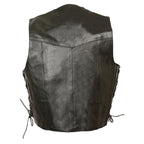 Milwaukee Leather SH2011L Kids Black Classic Side Lace Three Snap Leather Vest - Milwaukee Leather Kids Leather Vests