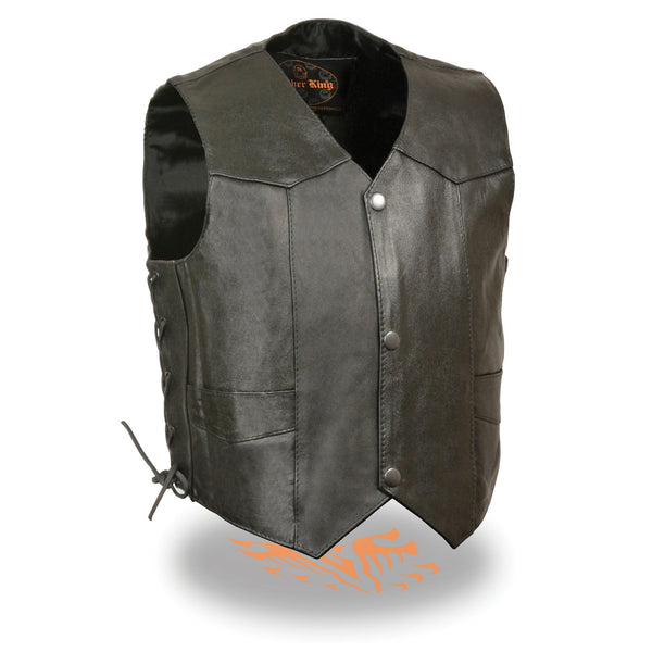 Kids Black Leather Side Lace Vest – Milwaukee | Hot Leathers