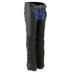 Milwaukee Leather SH2013 Kids Unisex Black Classic Leather Chaps