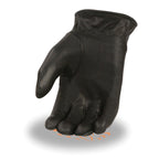 Milwaukee Leather SH234 Men's Black Thermal Lined Leather Motorcycle Gloves w/ Cinch Wrist Closure