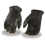 Milwaukee Leather SH234 Men's Black Thermal Lined Leather Motorcycle Gloves w/ Cinch Wrist Closure