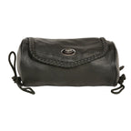 Milwaukee Leather SH495 Black Soft Leather Braided Medium Size Tool Pouch