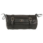 Milwaukee Leather SH502BAG Black Extra Large Soft Leather Double Buckle Tool Pouch