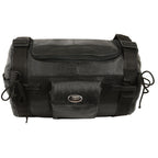 Milwaukee Leather SH535 Leather Roll Bag Mounts to Sissy Bar Easily (14X10X10)