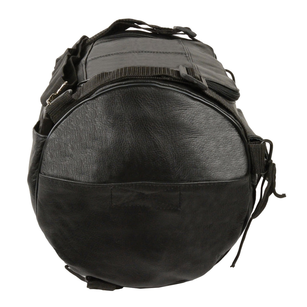Milwaukee Leather SH535 Leather Roll Bag Mounts to Sissy Bar Easily (14X10X10)