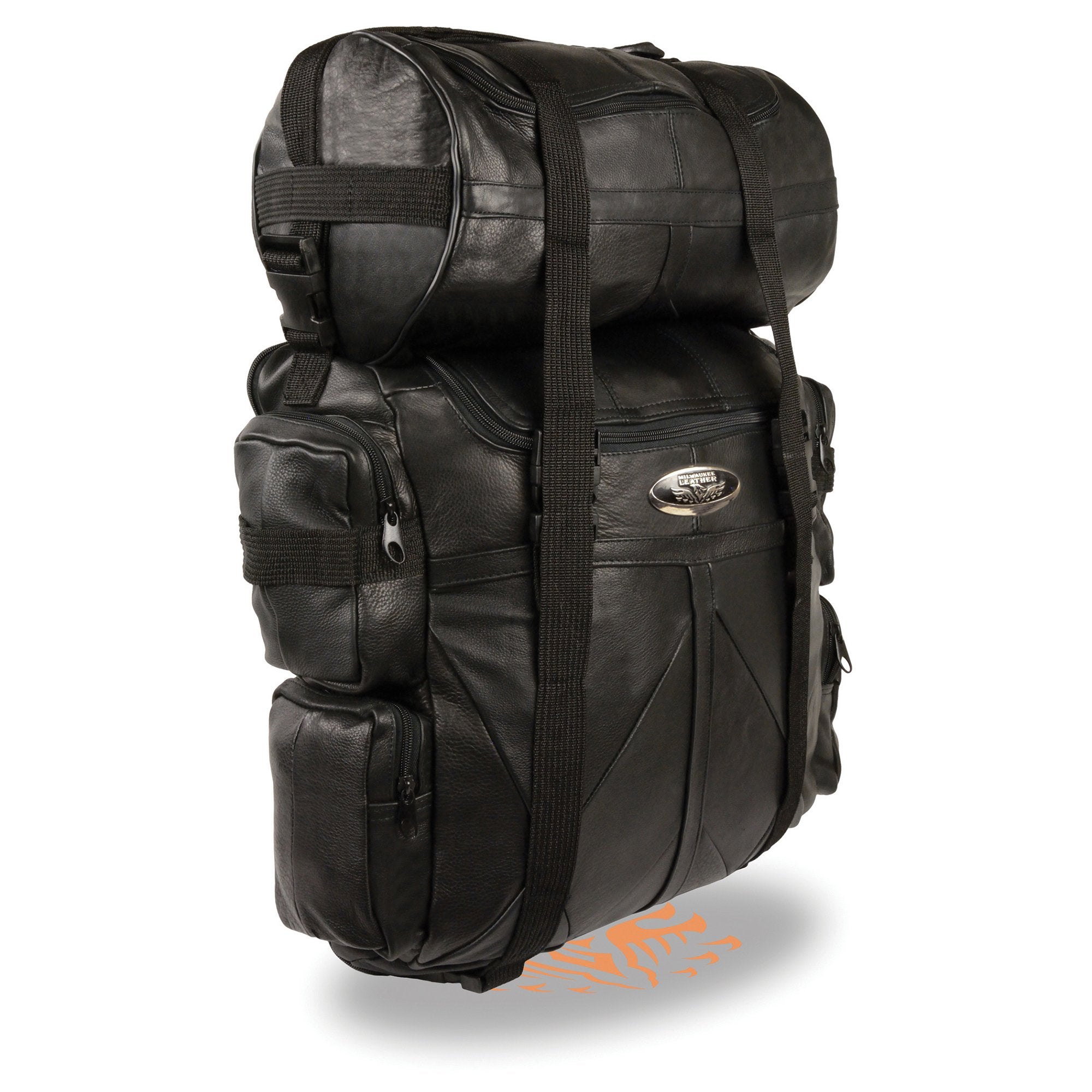 Milwaukee Leather SH537 Large Leather Deluxe Sissy Bar Pack (20X16X6)