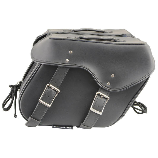 Milwaukee Leather SH55201ZB Black Large PVC Zip-Off Throwover Saddlebags