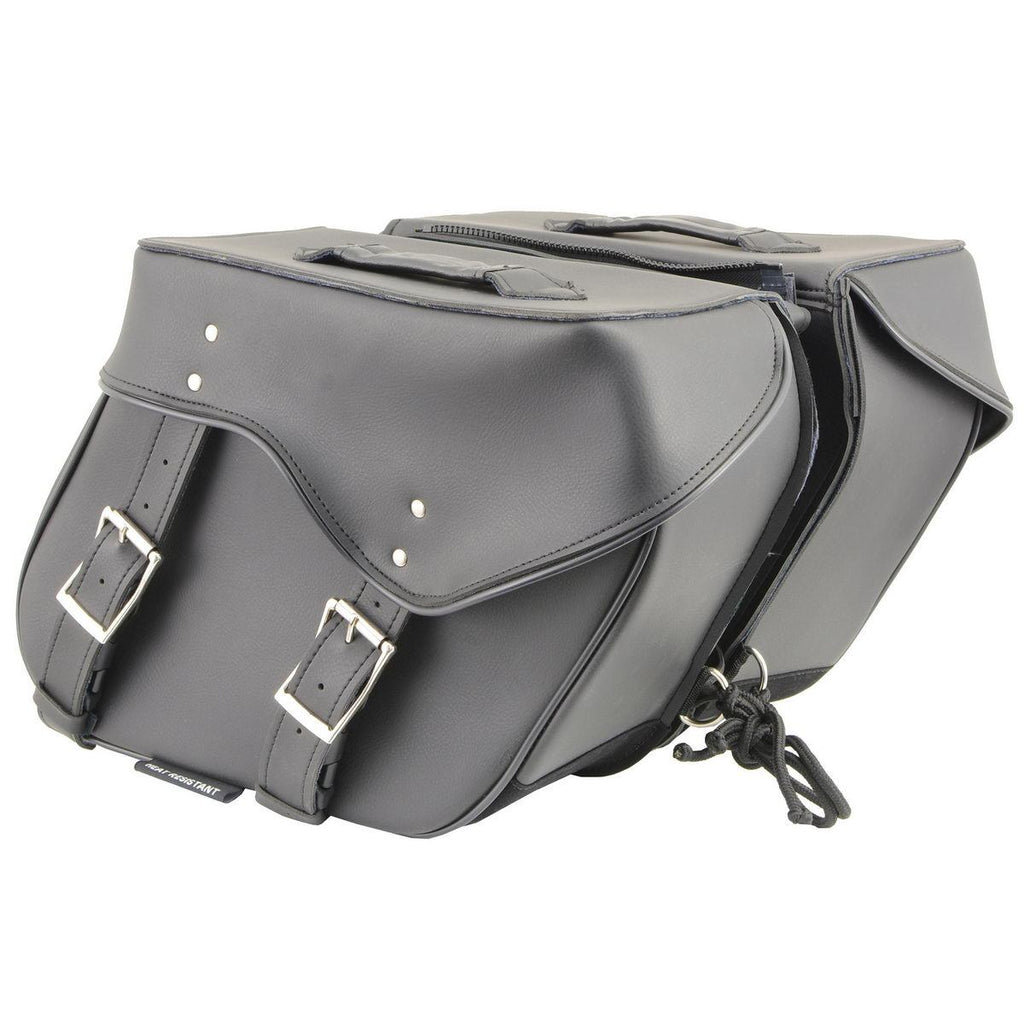 Milwaukee Leather SH55201ZB Black Large PVC Zip-Off Throwover Saddlebags