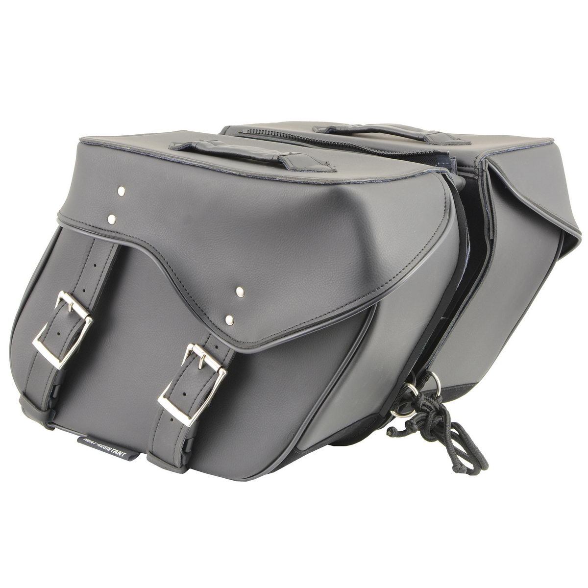 Milwaukee Leather SH55201ZB Black Large PVC Zip-Off Throwover Saddlebags