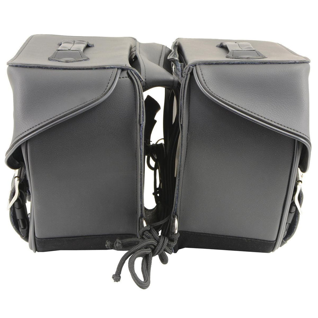 Milwaukee Leather SH55201ZB Black Large PVC Zip-Off Throwover Saddlebags