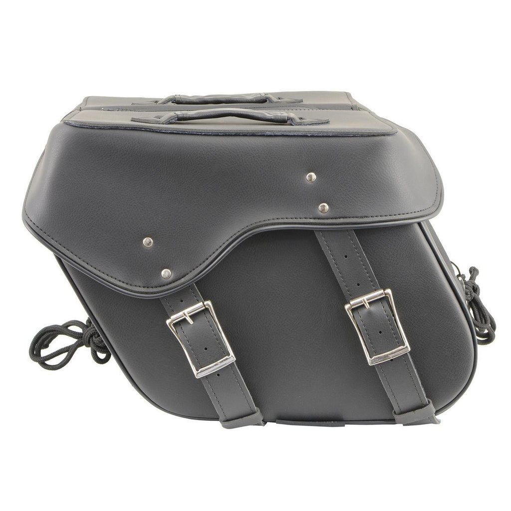 Milwaukee Leather SH55201ZB Black Large PVC Zip-Off Throwover Saddlebags