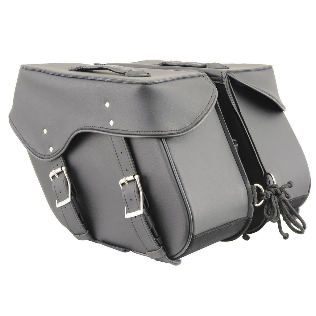 Milwaukee Leather SH55201ZB Black Large PVC Zip-Off Throwover Saddlebags