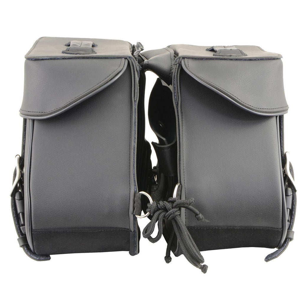 Milwaukee Leather SH55201ZB Black Large PVC Zip-Off Throwover Saddlebags
