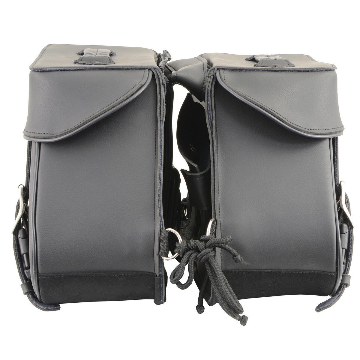 Milwaukee Leather SH55201ZB Black Large PVC Zip-Off Throwover Saddlebags