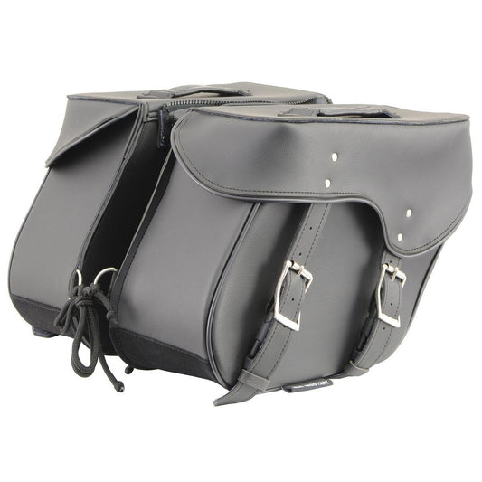 Milwaukee Leather SH55201ZB Black Large PVC Zip-Off Throwover Saddlebags