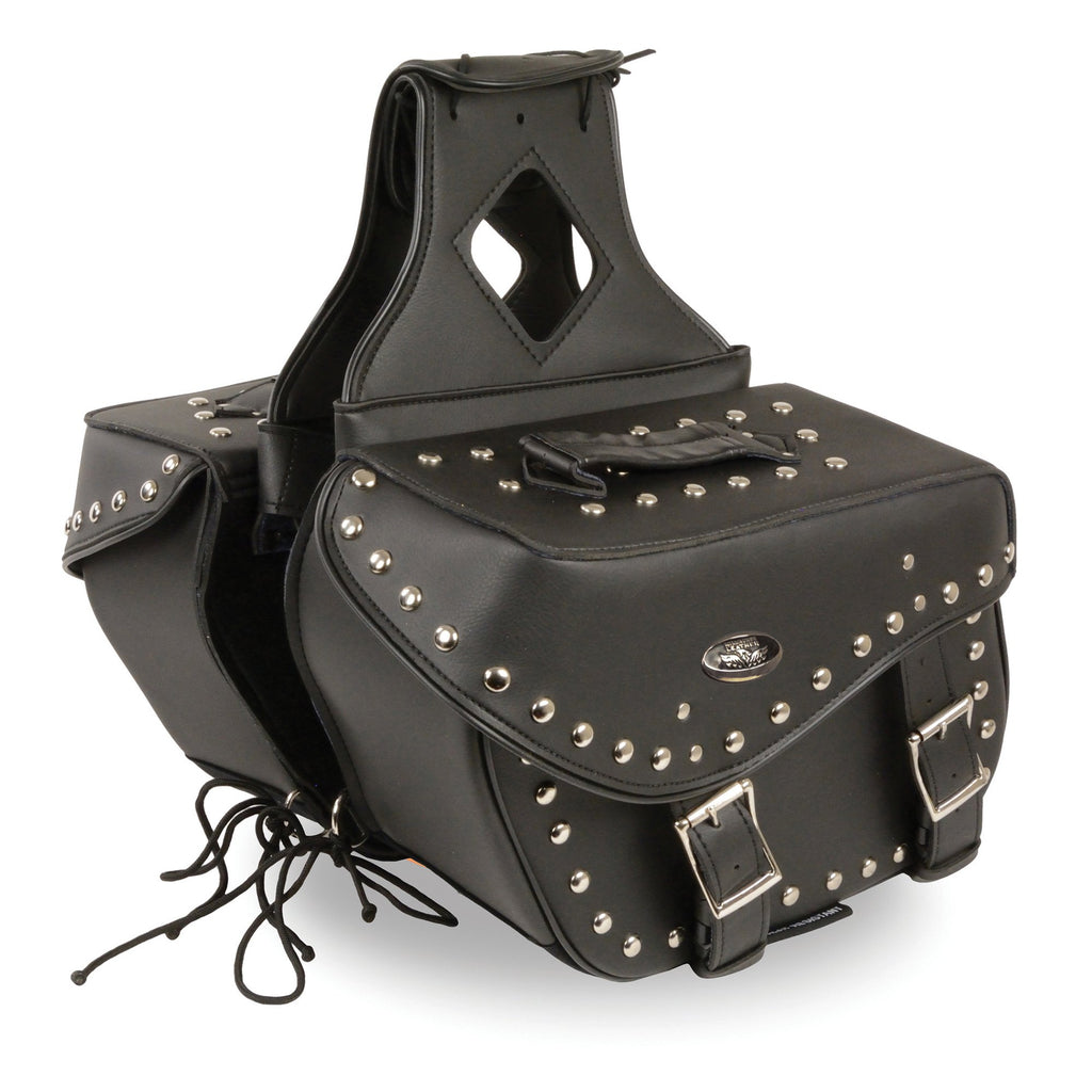 Milwaukee Performance SH55301ZB Black Medium Zip-Off PVC Studded Throw Over Saddlebags