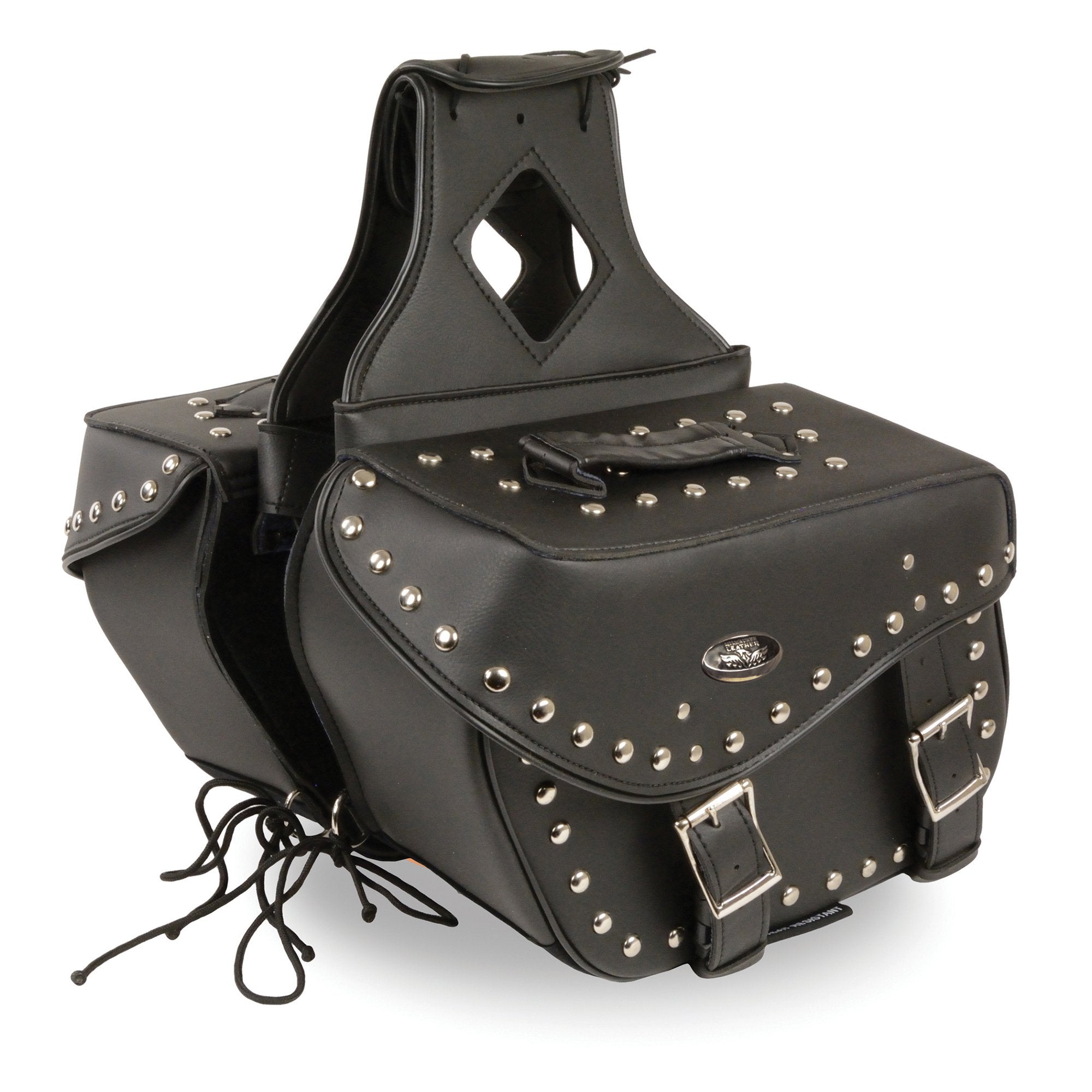 Milwaukee Performance SH55301ZB Black Medium Zip-Off PVC Studded Throw Over Saddlebags