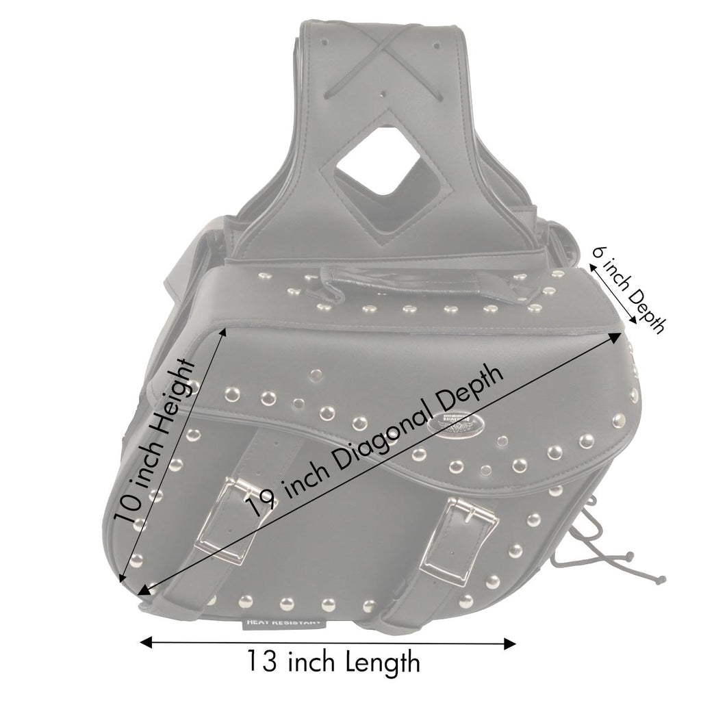 Milwaukee Performance SH55301ZB Black Medium Zip-Off PVC Studded Throw Over Saddlebags