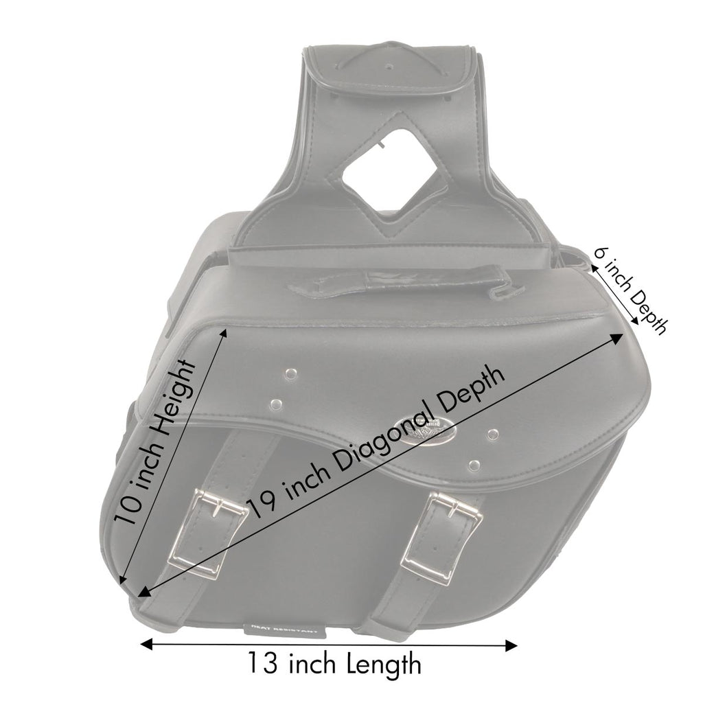 Milwaukee Performance SH55303ZB Black Medium Zip-Off PVC Studded Throw Over Saddle Bag