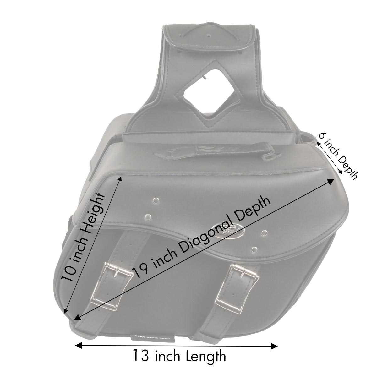 Milwaukee Performance SH55303ZB Black Medium Zip-Off PVC Studded Throw Over Saddle Bag