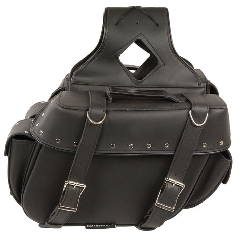 Milwaukee Performance SH574ZB Black Large Zip-Off PVC Throw Over Riveted Saddlebags