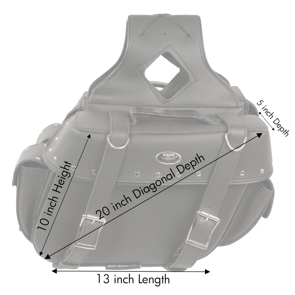 Milwaukee Performance SH57402ZB Black Medium Zip-Off PVC Throw Over Riveted Saddlebags