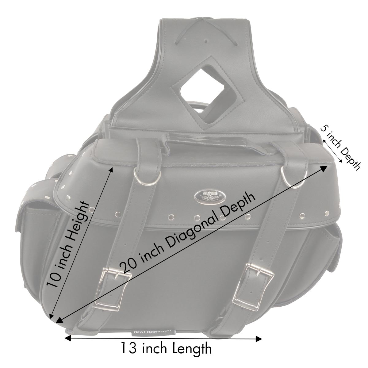 Milwaukee Performance SH57402ZB Black Medium Zip-Off PVC Throw Over Riveted Saddlebags