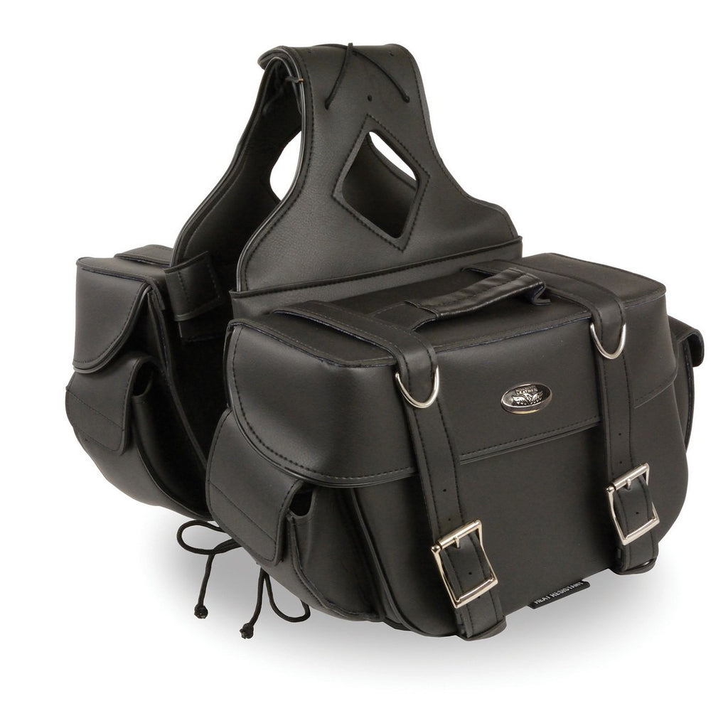 Milwaukee Performance SH57403ZB Black Medium Zip-Off PVC Throw Over Two Strap Saddlebags