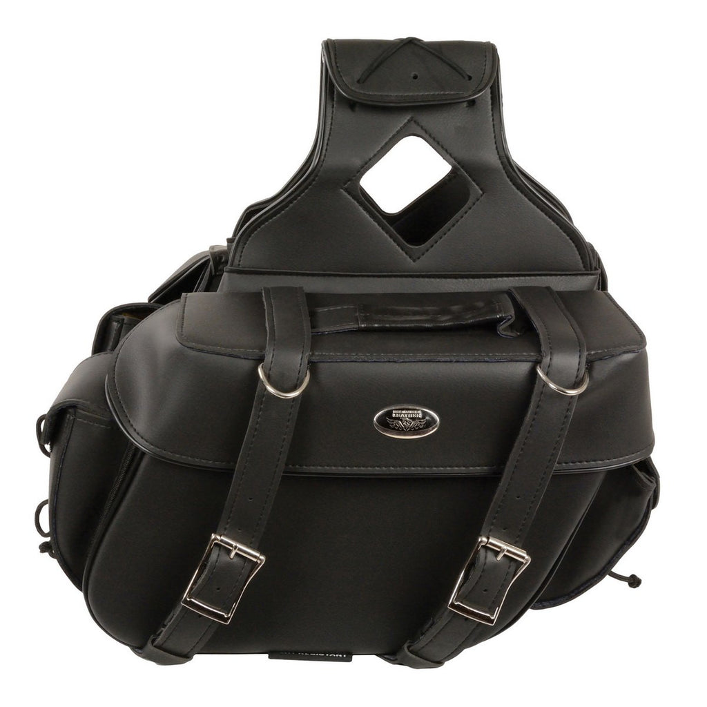 Milwaukee Performance SH57403ZB Black Medium Zip-Off PVC Throw Over Two Strap Saddlebags
