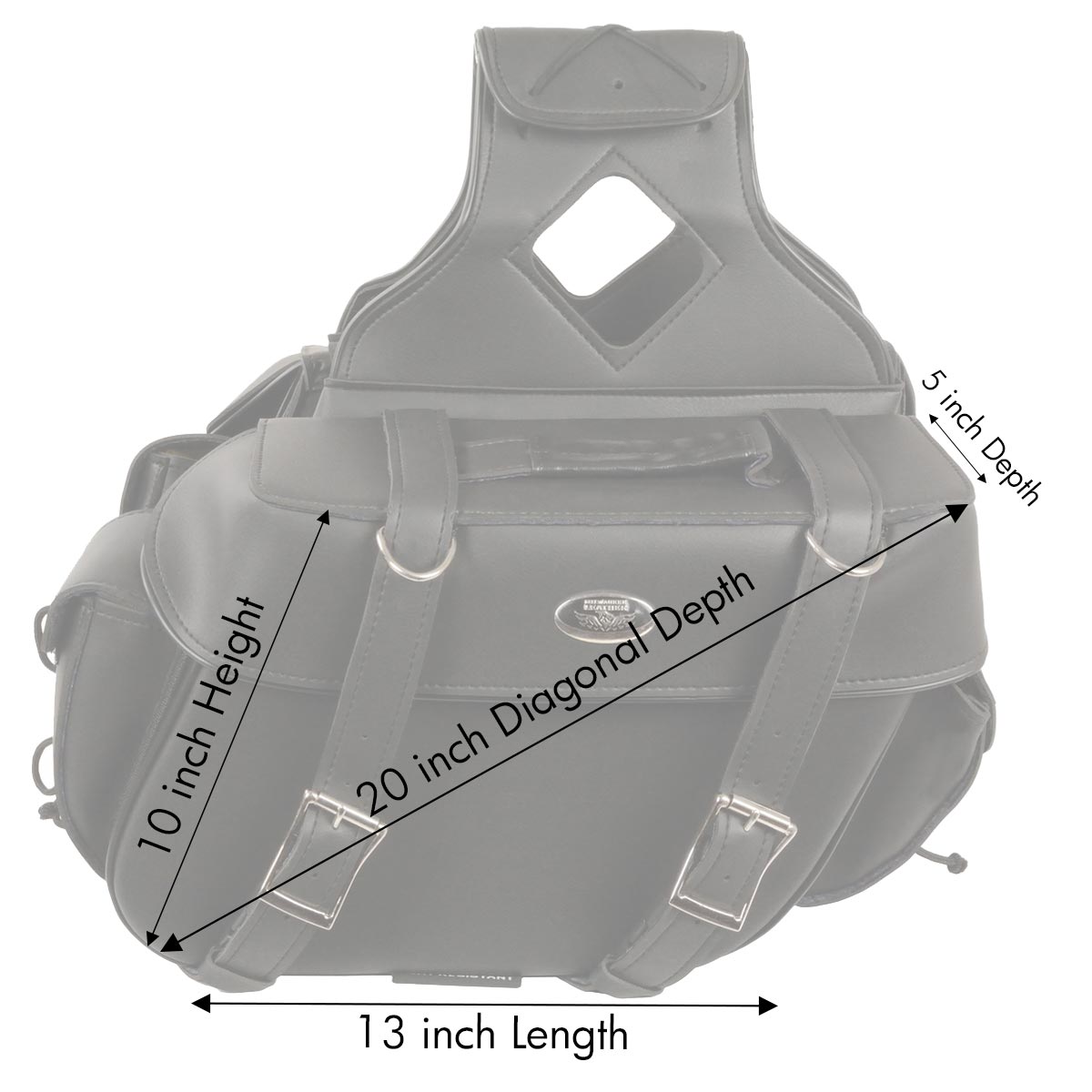 Milwaukee Performance SH57403ZB Black Medium Zip-Off PVC Throw Over Two Strap Saddlebags