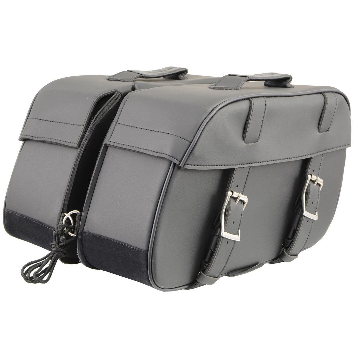 Milwaukee Leather SH57701 Black Medium PVC Zip-Off Saddlebags