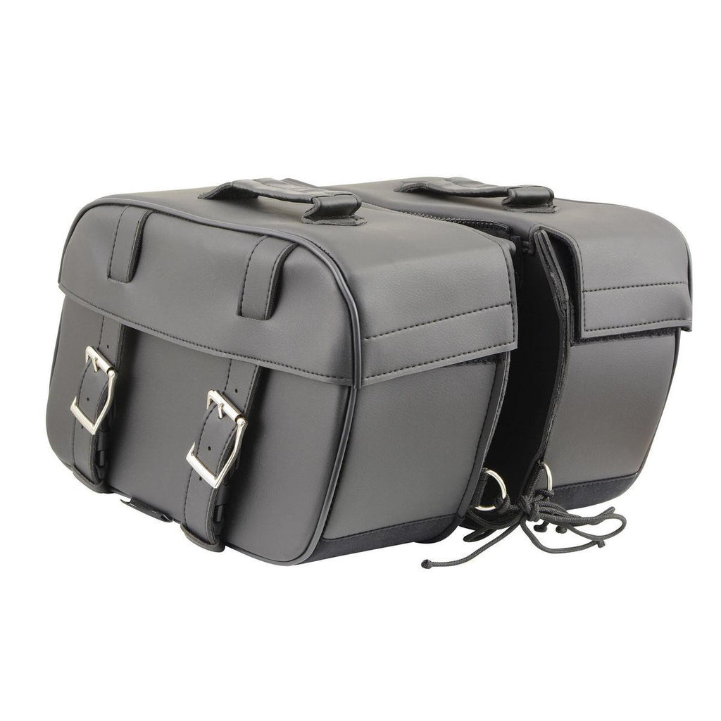 Milwaukee Leather SH57701 Black Medium PVC Zip-Off Saddlebags