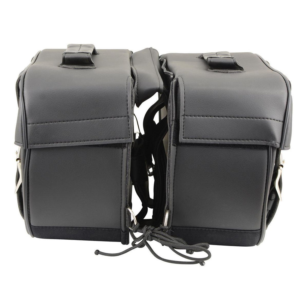 Milwaukee Leather SH57701 Black Medium PVC Zip-Off Saddlebags