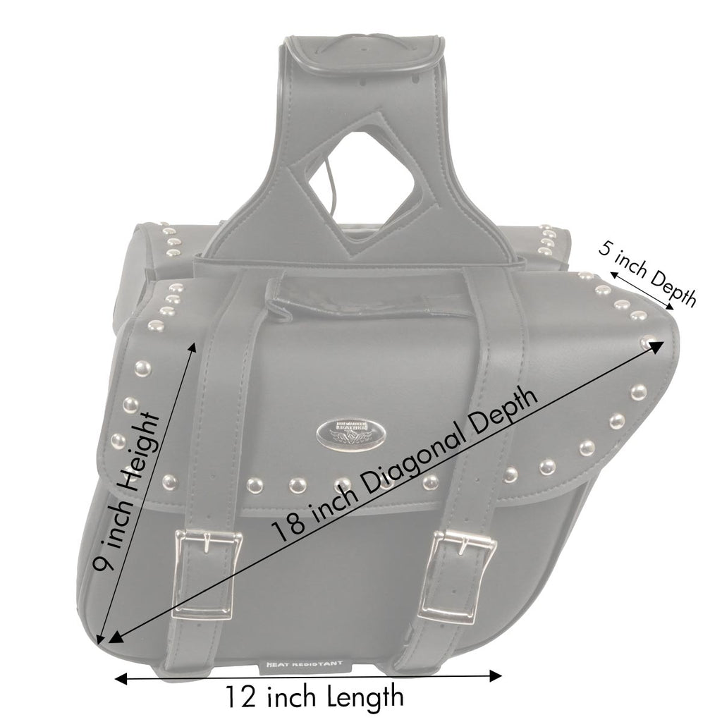 Milwaukee Performance SH57901ZB Black Medium Zip-Off PVC Slanted Throw Over Studded Saddlebags