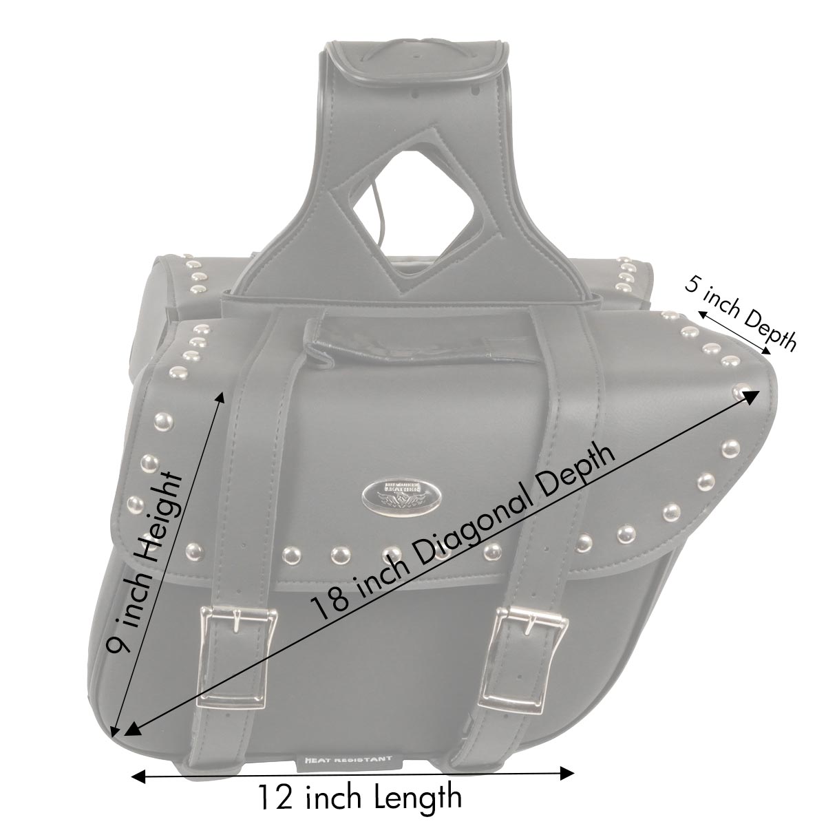 Milwaukee Performance SH57901ZB Black Medium Zip-Off PVC Slanted Throw Over Studded Saddlebags