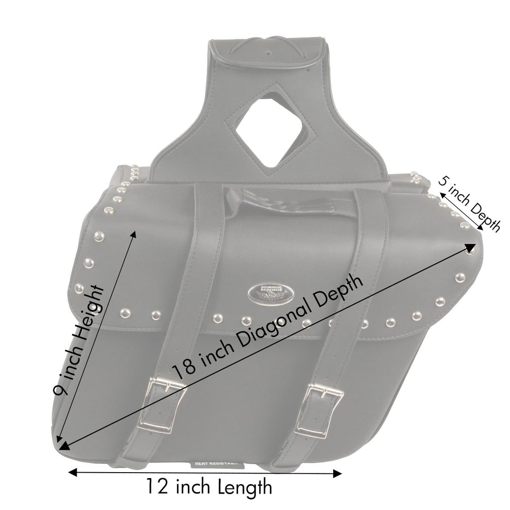 Milwaukee Performance SH579ZB Large Black Zip-Off PVC Slanted Throw Over Studded Saddlebags