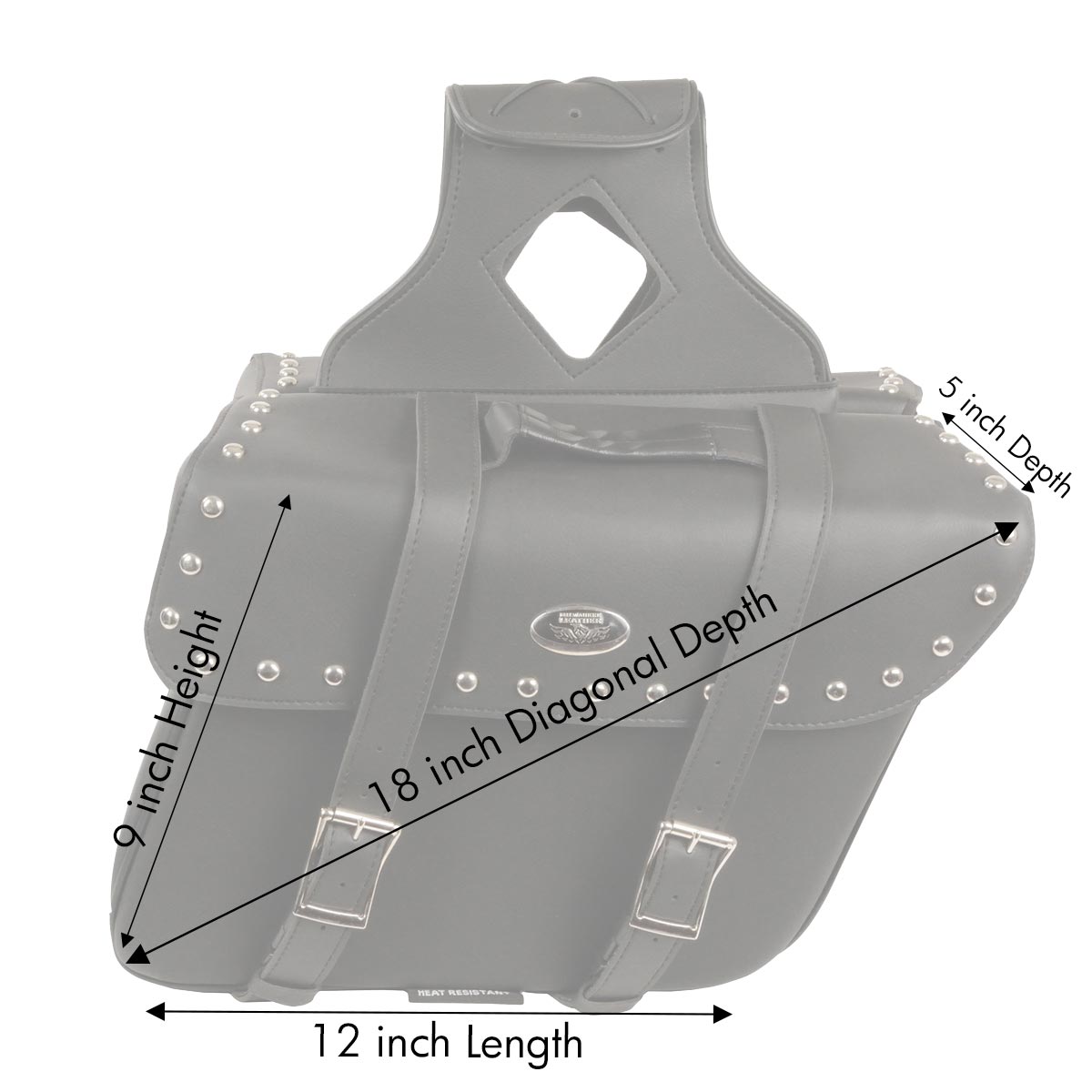 Milwaukee Performance SH579ZB Large Black Zip-Off PVC Slanted Throw Over Studded Saddlebags