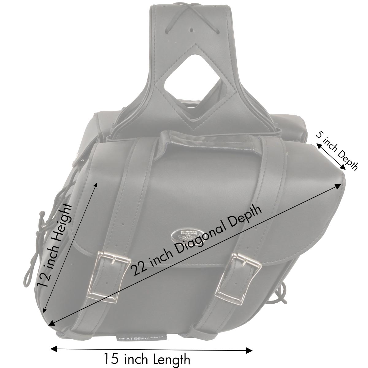 Milwaukee Performance SH58001ZB Medium Black Zip-Off PVC Slanted Throw Over Saddlebags