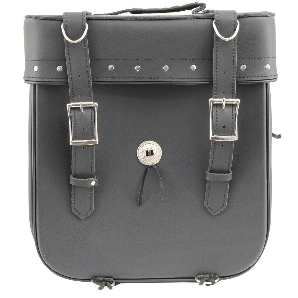 Milwaukee Leather SH581 Black Medium ‘Studded’ PVC Sissy Bar Carry Bag