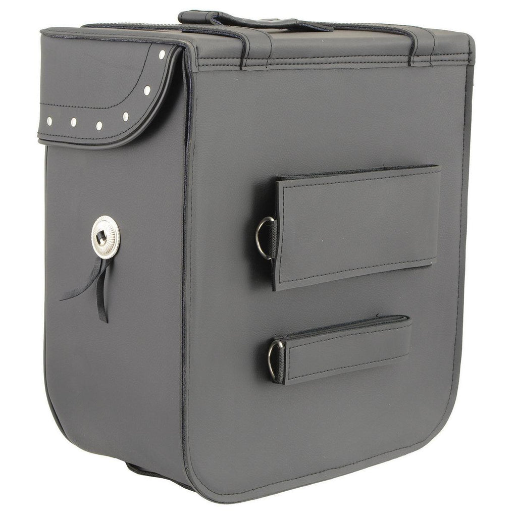 Milwaukee Leather SH581 Black Medium ‘Studded’ PVC Sissy Bar Carry Bag