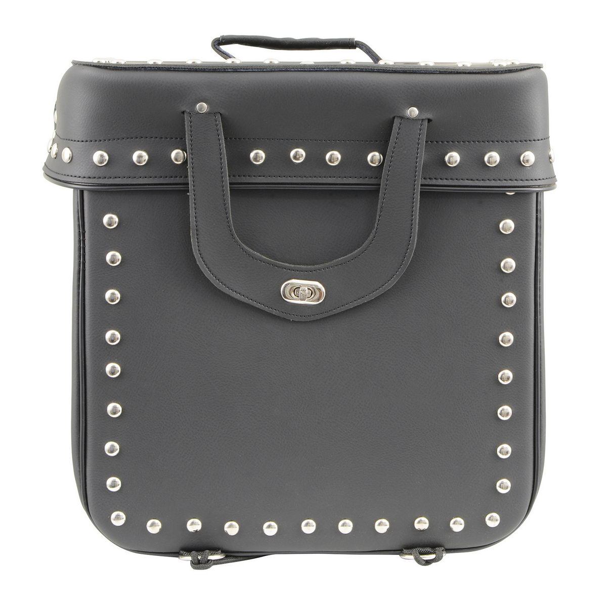 Milwaukee Leather SH582 Black Medium ‘Studded’ PVC Sissy Bar Carry Bag