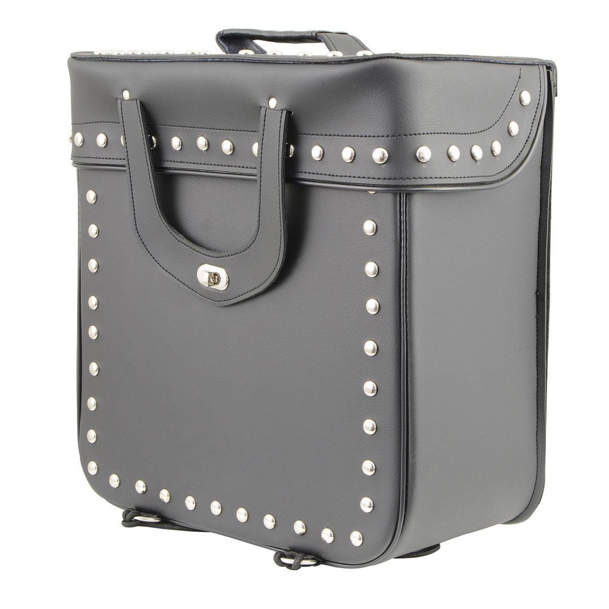 Milwaukee Leather SH582 Black Medium ‘Studded’ PVC Sissy Bar Carry Bag