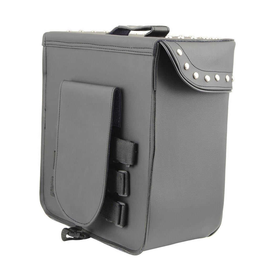 Milwaukee Leather SH582 Black Medium ‘Studded’ PVC Sissy Bar Carry Bag