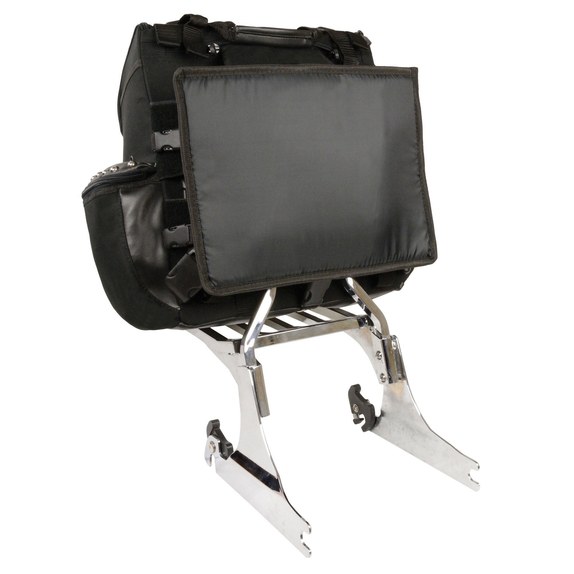 Milwaukee Performance SH602S Black Textile Medium Two Piece Studded Touring Sissy Bar Bag