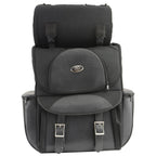 Milwaukee Leather SH605 Black Textile and PVC Large 2 Piece Touring Sissy Bar Bag