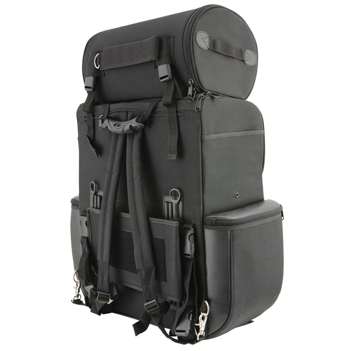 Milwaukee Leather SH605 Black Textile and PVC Large 2 Piece Touring Sissy Bar Bag