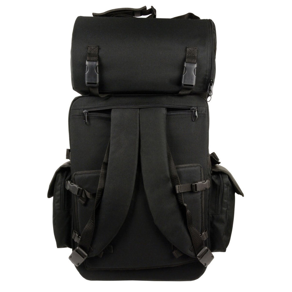 Milwaukee Leather SH606 Black Large Textile 2 Piece Sissy Bar Bag with Briefcase Pockets