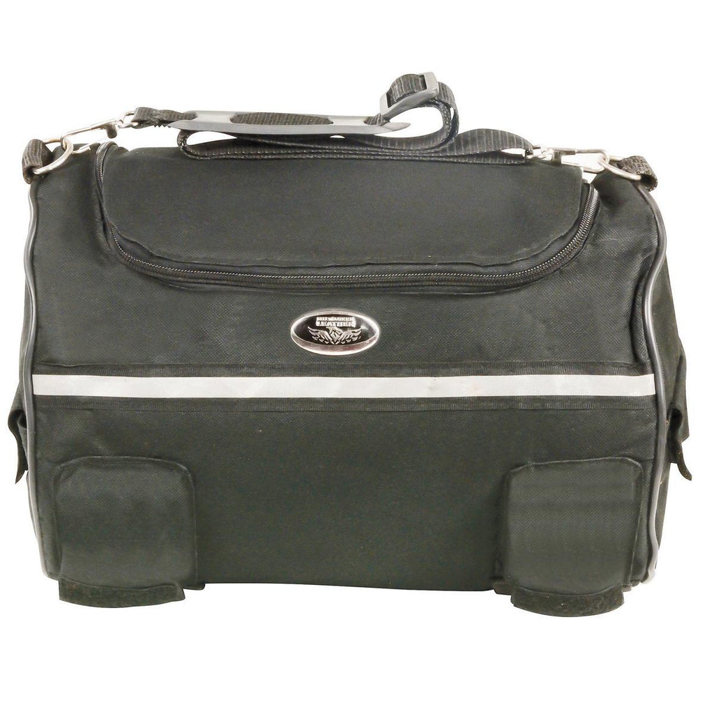 Milwaukee Leather SH608 Black Textile Roll Bag with Reflective Material