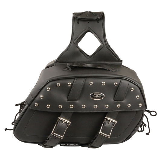 Milwaukee Performance SH61101ZB Black Zip-Off PVC Studded Throw Over Rounded Saddlebags