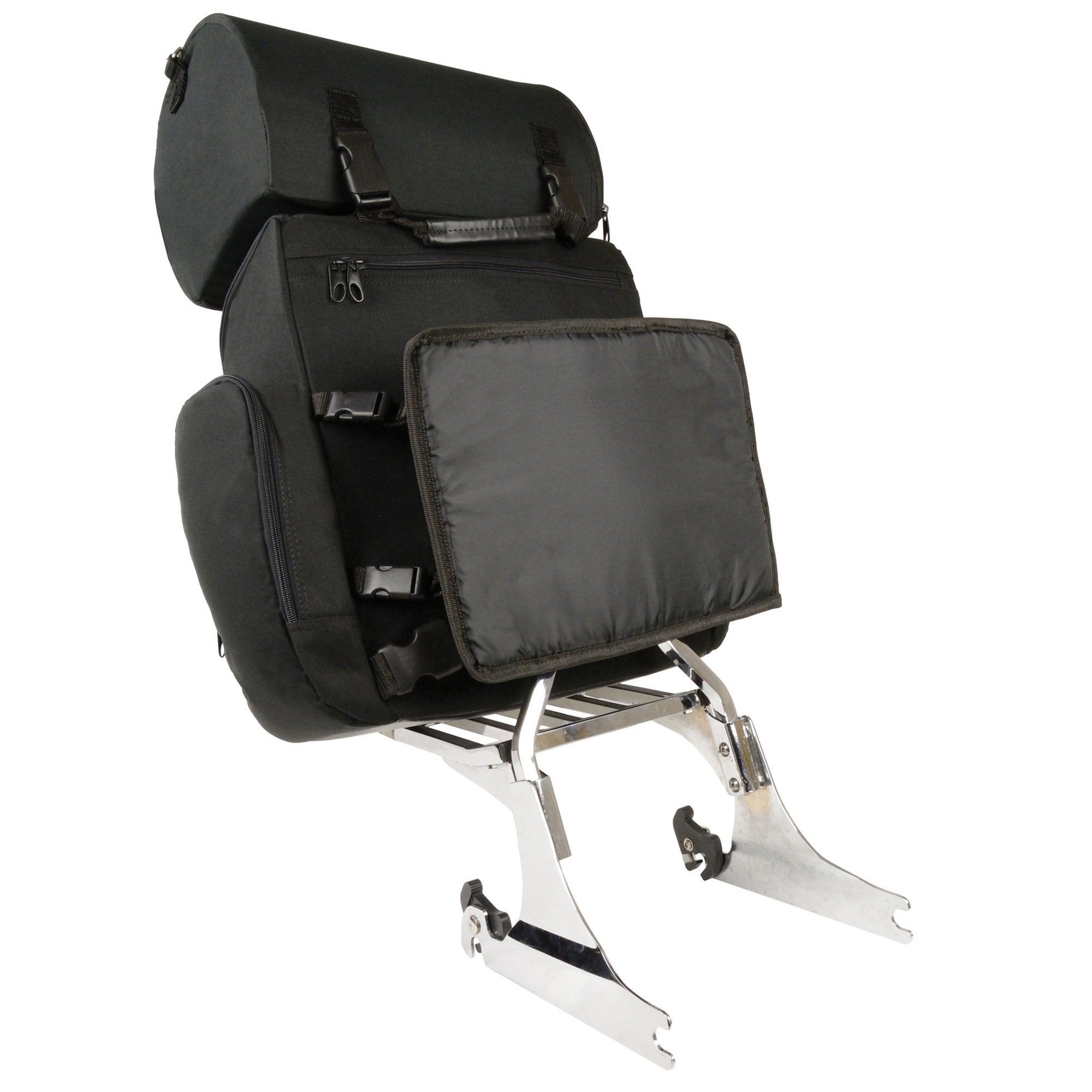 Milwaukee Performance SH617 Large Nylon Two Piece Sissy Bar Bag with Map Pocket (14.5X16X7)